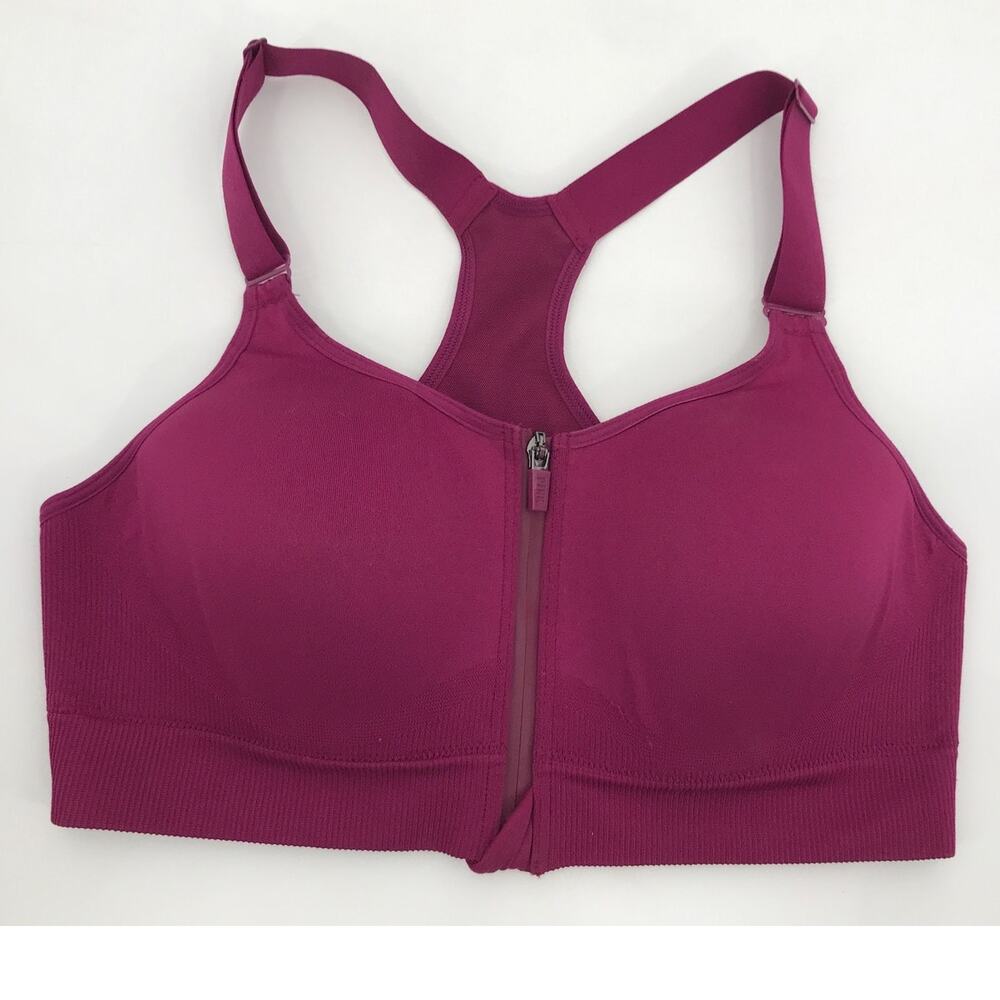 Victoria's Secret PINK Active Burgundy Sports Bra M Seamless Lightly Lined